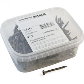 Саморез Качественный КРЕПЕЖ 3.5x41 мм, потай, частая резьба, оксид, 190 шт 0300397 КЧ 