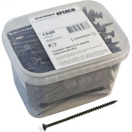 Саморез Качественный КРЕПЕЖ 4,8х89 потай, крупная резьба, оксид 190 шт 0500380 КЧ 