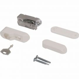 Блокиратор открывания окна INTERNIKA флажковый, с ключом, белый RAL 9016 INT0096.07 