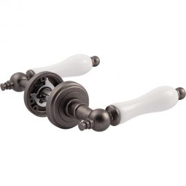 Дверная ручка НОРА-М Каталония J бф-застар. серебро 7449 