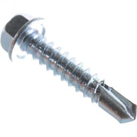 Самонарезающий винт со сверловым концом Grabber HEX 5,5х25 мм белый цинк 200 шт.DIY 12100H3-200DIY 