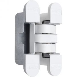 Универсальная дверная скрытая петля Cemom Moatti скрытая, 3D, 120x27 мм, 60 кг, белый CEM0027.07/MP1 