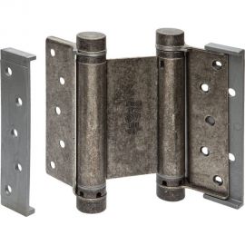 Барная пружинная петля двойного действия ALDEGHI LUIGI SPA 148х50х42 мм, цвет: античное серебро, к-т: 2 шт + ключ с декоративными шурупами 101FA150B 