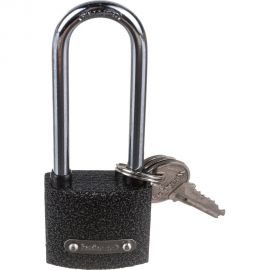 Навесной замок Bohrer ПД-32Д, удлинен. дужка, сталь, 5 мм, 3 ключа, корпус чугун 71015321 