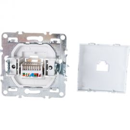 Компьютерная 1-местная розетка STEKKER RJ-45, механизм, серия Эрна, белый PST00-9107-01 39314 