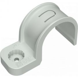 Пластиковая односторонняя крепеж-скоба для прямого монтажа Промрукав атмосферостойкая, серая, в п/э. PR13.0400 
