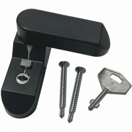 Блокиратор открывания окна INTERNIKA флажковый, с ключом, черный RAL 9005 INT0096.06 