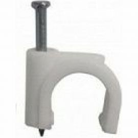 Пластиковая скоба с гвоздем (клипса) Hyperline GC-1C макс. диаметр 6мм, 100 штук 17133 