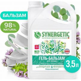 Гель-бальзам для мытья посуды и детских игрушек SYNERGETIC Эвкалипт и горный чабрец 3.5 л 103354 