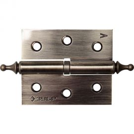 Дверная разъемная петля Зубр Эксперт 1 подшипник цвет старая латунь AB левая с крепежом 75x63x2.5 мм 2 шт. 37605-075-5L 