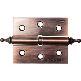 Дверная разъемная петля Зубр Эксперт 1 подшипник цвет старая медь AC левая с крепежом 75x63x2.5 мм 2 шт. 37605-075-6L 