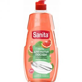 Гель для мытья посуды от засохшей пищи и жира SANITA Грейпфрут + мята 450 г 23046 