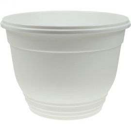 Кашпо с поддоном ФлораПласт Цегла 21 белое, 3 л 001237 