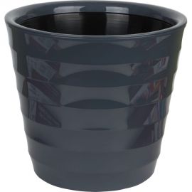 Пластиковый горшок с вкладкой liveingreen Лаура антрацит, диам. 27 см, высота 24 см, 9 л ЛР27-12 