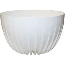 Пластиковый горшок с вкладкой liveingreen МИСКА СИГМА белый, диаметр 30 см, высота 16 см, 7.9 л СИ вкМ30-10 