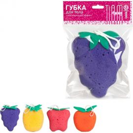 Губка для тела TIAMO 4Play ФРУКТЫ объемная 3D 13465 