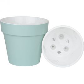 Пластиковый горшок liveingreen ПРОТЕЯ 6 л, мятный, с вкладкой, диам. 23.5 см, высота 22.5 см ПР25-14 