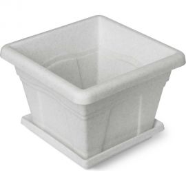 Горшок с поддоном Martika Квадро 8.1 л, 28x28 см, мрамор С164М 