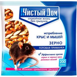 Зерновая приманка от крыс и мышей Чистый дом 200 г 03-028 