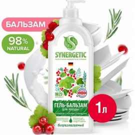 Гель-бальзам для мытья посуды и детских игрушек SYNERGETIC Розмарин и листья смородины 1 л 103112 