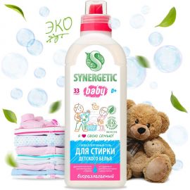 Средство для стирки SYNERGETIC ДЕТСКОЕ 1 л, универсальное, гипоаллергенное, гель-био 605564 109101 