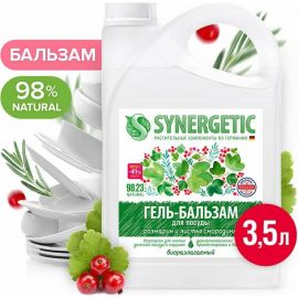 Гель-бальзам для мытья посуды и детских игрушек SYNERGETIC Розмарин и листья смородины 3.5 л 103353 