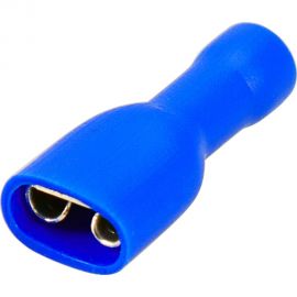 Плоская полностью изолированная клемма REXANT РППи-м 2,5-(6,3) гнездо 6,6 мм 1,5-2,5 мм2 синяя 10 шт 06-0395-A 