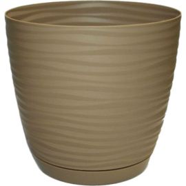 Кашпо с поддоном FormPlastic 3000-002 Sahara petit 11х10 см, 0.65 л, кофе 050466 