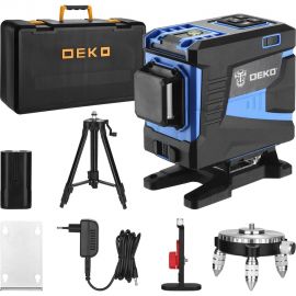 Лазерный самовыравнивающийся профессиональный уровень DEKO в кейсе LL12-HVR PREMIUM со штативом 1 м (12 линий) 065-0105-2 