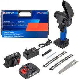 Аккумуляторная цепная пила Forsage 2 аккумулятора li-ion 20 В, 2.0 Ач f-wt02f1230 56462 
