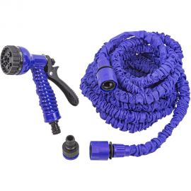 Поливочный расширяющийся шланг в комплекте с пистолетом-распылителем WMS Tools иск. латекс, 15 м, 7 режимов полива WMC-TG7106003 New 