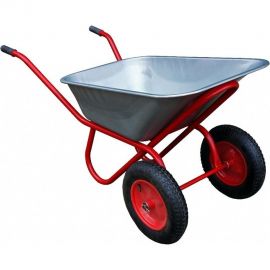 Двухколесная оцинкованная тачка Промышленник 110 л, пневматическое колесо 4,00/8 ПРОМ-1102КП 