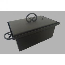 Коптильня с гидрозатвором Петромаш сталь 2 мм, двухъярусная с поддоном, 50x27x25 см, кованые ручки 60711 