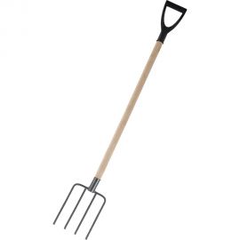 Садово-огородные 4-х рогие сварные вилы с деревянным черенком и V-образной ручкой Gigant GAV-10 