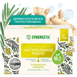Натуральное туалетное мыло SYNERGETIC розмарин и имбирь, 90 г 200101 