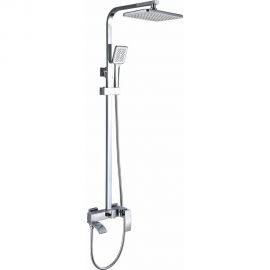Душевая система со смесителем и тропическим душем MYNAH стойка хром глянцевый/белый M33110 