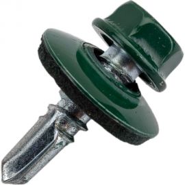 Кровельный саморез Качественный КРЕПЕЖ зеленый мох RAL 6005, 5.5х19 мм, 90 шт 0300111 КЧ 