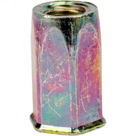 Заклепка-гайка ЦКИ М6, плоск., уменьш., шестигранная, Ст. Ц, BRALO, уп. 100 шт. 64533 