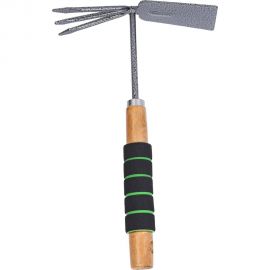 Мотыжка из углеродистой стали и порошковым покрытием с деревянной ручкой и мягкой накладкой Gigant GVER-07 