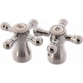 Комплект из двух маховиков для смесителя Профсан ПСМ Крест металл универсальный PSM-89B-7720 