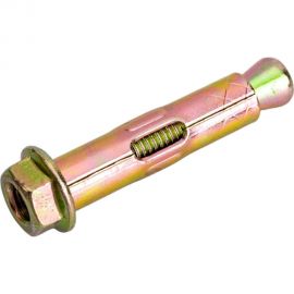 Анкерный болт с гайкой Зубр 8 x 40 мм, 100 шт, желтопассивированный, Профессионал 302342-08-040 