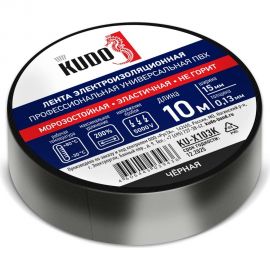Электроизоляционная профессиональная лента KUDO универ.эластичная, черная KU-X103K 11605264 