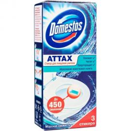 Освежитель-очиститель DOMESTOS Attax Морская Свежесть комплект стикеров 3шт.х10г 601239 