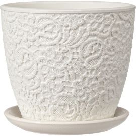 Горшок ООО КОМПОЗИТ Гипюр белый бутон №2. КБ-Б2-179-03 