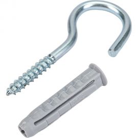 Шуруп-полукольцо Невский Крепеж 4x30 + дюбель 4-распорный, нейлон, 6x30 6 шт. 818729 