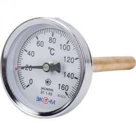 Биметаллический термометр ЭКО-М ЭКОМЕРА БТ-1-63, 0-160C, L=100 БТ-1-63-160С-L100 