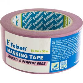 Малярная лента для особо точных линий FOLSEN деликатная 50 мм х 50 м 02075050 