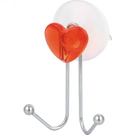 Двойной крючок Рыжий кот на присоске W2790-1 Сердце 004720 