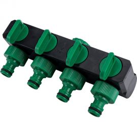 Распределитель четырехканальный резьба внешняя-соединитель 3/4" РОСТОК 426378 