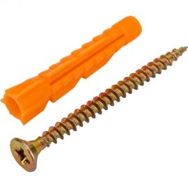 Саморез Невский Крепеж ШУж 4,0x50, пот. гол., + дюбель унив. 6x37, 16 шт. 812939 